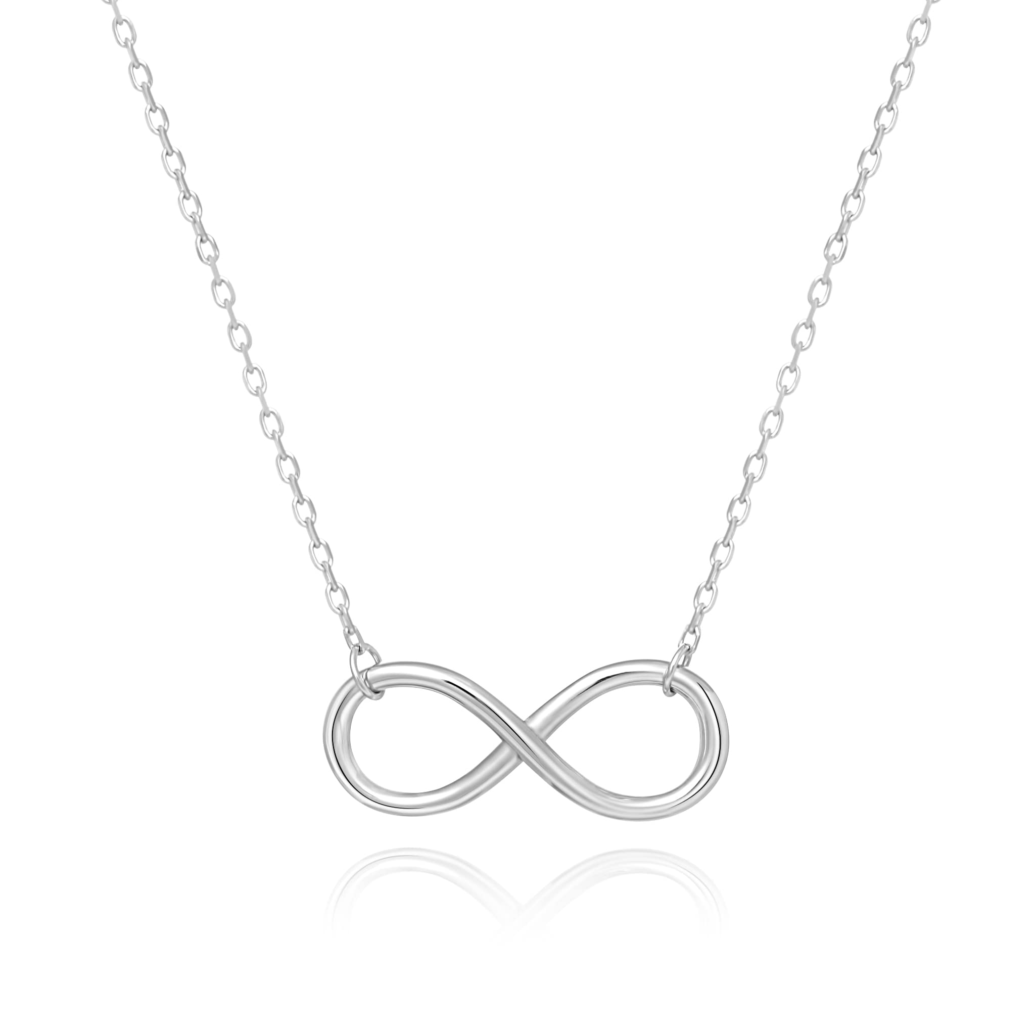 Women’s 925 Sterling Silver Infinity Pendant Stilo Necklace, a Great Gift or Present for Ladies