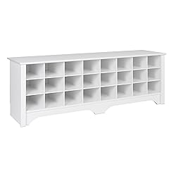 Prepac White Hall Bench with Storage and