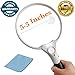 5.5 Inch Jumbo Reading Magnifying Glass with 3 LED Light for Seniors,Macular Degeneration- 2X 4X 25X Lens -Best Lighted Illuminated Handheld Magnifier Glass Jewelry Loupe