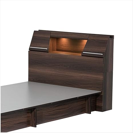 Amazon Co Jp 後付けヘッドボード 宮棚タイプ ベッド ヘッドボードのみ シングル 木製 ウォールナット ブラウン ヘッドレスタイプに取付可能 Blocco ホーム キッチン