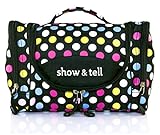 Cosmetic Bag - MakeUp Organizer - Lightweight Hanging Toiletry Travel Bag with Multiple Compartments in Polka Dot, Durable, Stylish & Fun