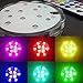 GlowCity Set of 2 LED Lights for Disc Golf Basket, Multi Colored, Remote Controlled, Waterproof, Includes Batteries and Adhesive Fastener to Attach (Basket Not Included)