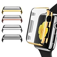 Apple Watch Series 3 Case, Leagway 4Pack Slim iwatch 3 Protective Snap-On Case with Built-in Clear Screen Protector, Ultra-thin PC Plated Bumper Anti-Scratch Full Cover for Apple Watch Series 3 (38mm)