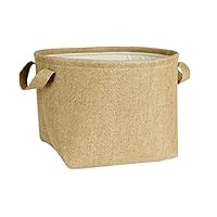 Household Essentials Round Lined Storage Basket with Handles, Burlap, Butterfly