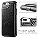 Hoofur for iPhone 7 Plus Case, Slim Fit Premium Leather Wallet Cases Card Slots Shockproof Folio Flip Protective Defender Shell for iPhone 8 Plus (Black)
