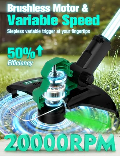 KIMO 12" Weed Eater and Blower Combo, 20000RPM Cordless Weed Wacker & photo 12