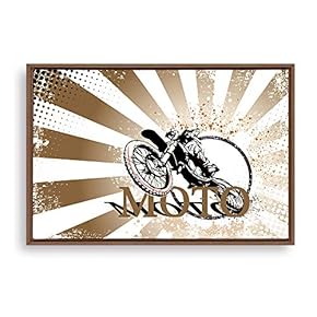 Framed Canvas Wall Art Motorcycle Canvas Prints Home Artwork Decoration for Living Room,Bedroom - 16x24 inches