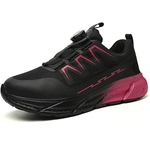 Women's Steel-Toe Sports Non-Slip Work Shoes, Breathable Mesh with A Rotary Knob Lace System, Featuring Anti-Smashing, Anti-P