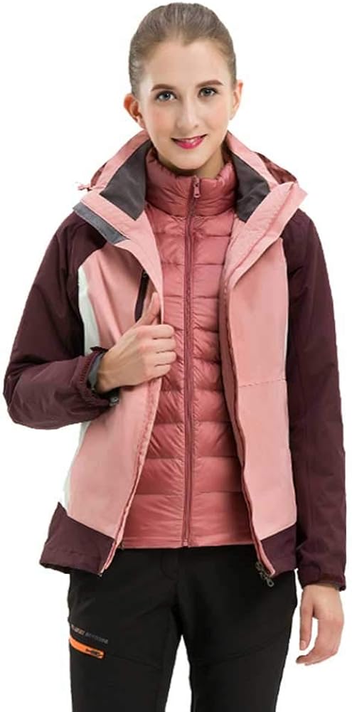 RSTJ-Sjcw Women's All Seasons 3-in-1 Multi-Functional Jacket Full Zip Warm Jacket Padded 