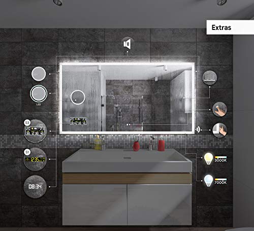 Led Lighted Bathroom Mirror Width 55 Inch X Height 24 Inch With