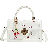 SongKedora Cute Cherry Purse Y2K Vegan Leather Shoulder Bag Fashion Crossbody Purse Small Satchel Handbag