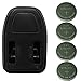 4pcs of Li-ion LIR2450 Rechargeable Button Batteries, 2450 Coin Cells, with Charger