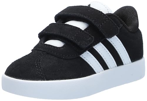 adidas Kids VL Court 3.0 Sneaker, Black/White/Brown, 8 US Unisex Toddler