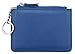 ZHOMA RFID Blocking Genuine Leather Wallet - Credit Card Holder with Key Ring and ID Window - Navy Blue