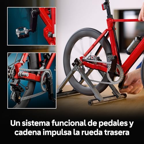 Icons Bici de Carretera - Kit de Construcción para Adultos Fans del Ciclismo - Neumáticos de Goma y Soporte para la Rueda Trasera - Decoración de Escritorio - Regalo para Ciclistas - 11380 — foto 4 de 6