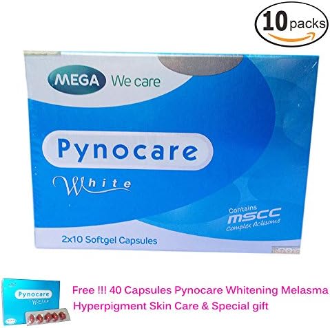 Gift Set : 200 Capsules + 40 Capsules Pynocare Whitening Melasma Hyperpigmentation Skin Care [Get Free Tomato Facial Mask ]
