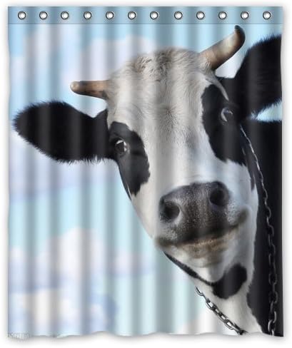 custom Smiling cow on sky shower curtain 60 x 72 inch bath curtain