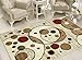 Clifton Collection Beige Color Modern Circles Design Area Rug (5'x7') New Rug
