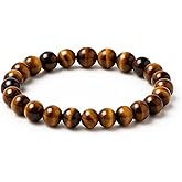 Tiger Eye Bracelet for Men and Women – Natural Crystal Healing Bracelet with Gift Box | Mens Beaded Bracelet for Protection, Courage, Confidence & Career Success