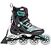 Rollerblade Macroblade 84 ABT Women's Adult Fitness Inline Skate, Emerald Green and Cherry, Performance Inline Skates, Emerald Green/Cherry, US Women's 7