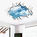 Kemilove 3D Blue Sky Wall Stickers Art Decals Mural Wallpaper Decor Home Room DIY Decoration
