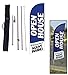 Open House Blue Feather Flag Sign for Real Estate, Advertising Feather Banner Flag with 8 foot Flag Pole Kit, Ground Stake, and Travel Bag, Signs for Agents (FFN-9000)
