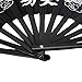 35cm Bamboo Chinese Fan Tai Chi Kung Fu Folding Fan With Dragon Design (Black)