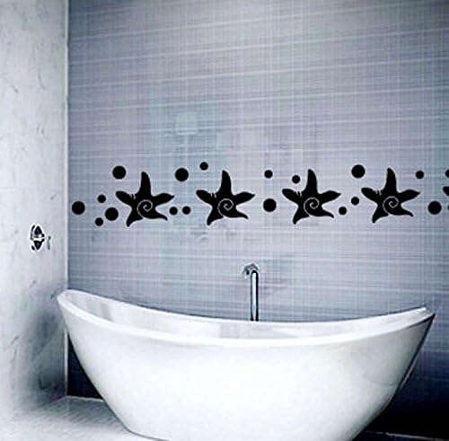 7 Pieces Star Fish Art Decor Bathroom Wall Decal Removable Vinyl Decorative Sticker Mural by Opulent Way | Easy Peel &amp; Stick on Bedroom, Living, Nursery Room Walls Beautiful Home, 8.5cm X 8.5cm Size