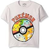 Pokemon Big Boys Pokemon Ball Short Sleeve Tee, Silver, Large/14-16