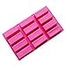 Longzang 12 Cavity Rectangle Small Loaf Silicone Mold for Handmade Soap Food Tart Pudding Cake