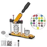 VEVOR Button Maker 25mm Badge Machine with 100 Sets Circle Button Parts Rotate Button Badge Maker Punch Press Machine for DIY Badges