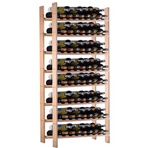 Giantex Wood Wine Rack Stackable Storage Storage Display Shelves (120-Bottle) - Thumbnail 2