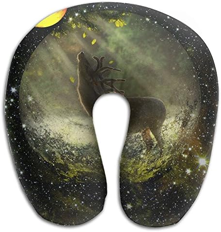Galaxy Deer Duplex Print Neck Pillow Travel Pillow