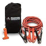 Car Jumper Cables Booster Cable High Performance Battery (400 AMP) 4 Gauge x Extra Long 20Ft in Carry Bag (4AWG x 20Ft) with Heavy Duty Alligator Clamps - Carrying Bag & Emergency Tool Window Breaker