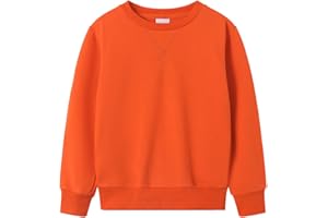 Spring&Gege Youth Basic Sport Crewneck Pullover Sweatshirts for Children（3-14 Years）
