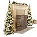 Collections Etc. Lighted Holiday Poinsettia Pull-Up Christmas Tree with White Poinsettias, White Lights and Greenery