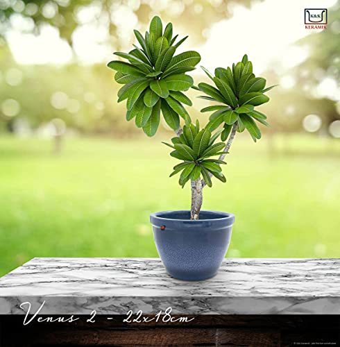 K&K Keramik Pflanzkübel Venus II, 22 x 18 cm, Granit – Bild 5