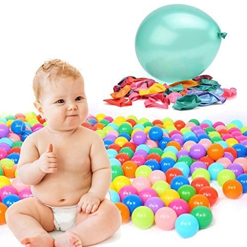 Olymstore 100/200pcs Colorful Ball Fun Soft Plastic Ocean Ball Baby Kid Toy Swim Pit Toy (5.5 cm-100 pcs)