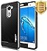 NageBee for Huawei Ascend XT 2 Case with [Full Cover Tempered Glass Screen Protector] [Frost Clear] [Carbon Fiber] Slim Soft Cover Case for Huawei Ascend XT2 H1711 / Huawei Elate 4G LTE -Black