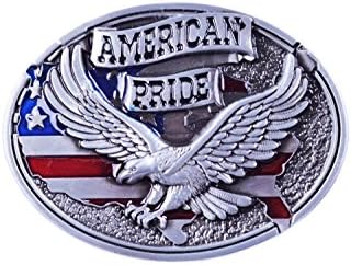 Waypower Soaring Eagle American Pride Cowboy Style Large Belt Buckle Sliver Color