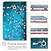 UUcovers T377 Tablet Case for Samsung Galaxy Tab E 8.0 Inch 2016 Model (SM-T377A/T377V/T377P/T375/T378) PU Leather Folio Stand Wallet Soft TPU Back Shockproof Cover with Card Pocket, Pear Flower Blue