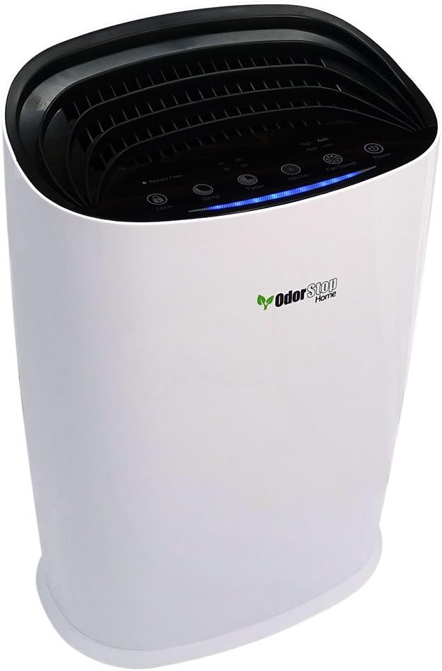 OdorStop HEPA Air Purifier with H13 HEPA Filter, UV Light, Active Carbon, Multi-Speed, Sleep Mode and Timer (OSAP3600, Bright White)