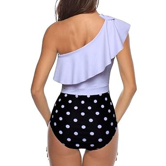 MRENVWS Frauen Plus Size Vintage Print Tankini Bikini Bademode Swim Push-Up Badeanzug