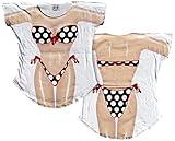 B&W Polka Dot Bikini Cover-Up T-Shirt Size M/L