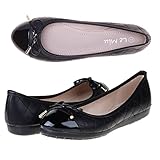 LE MIU LUCKY New Women's Dress Soft Flexible Bow Rhinestone Gold Accent Comfortable Ballerina Flats Shoes