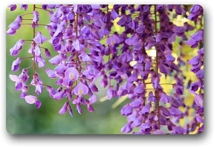 Amazon Funnylife美しい紫の藤の花ブーケ花びら自然植物花滑り止めマット玄関マット 60x40cm 玄関マット オンライン通販