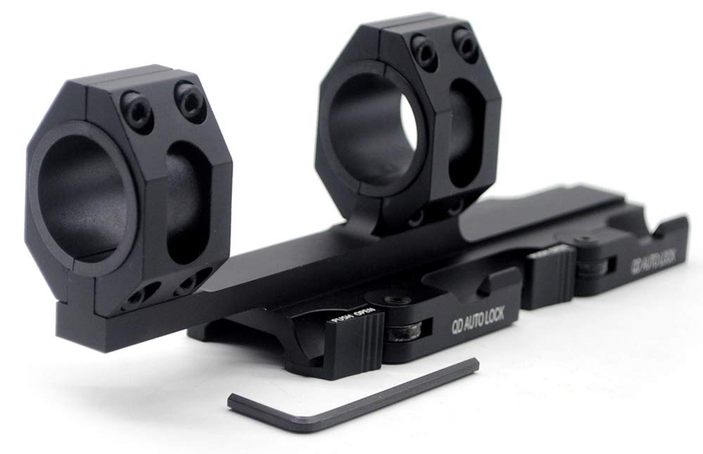 TriRock Quick Detach Release 25.4mm 30mm Dual Rings Scope Lever Mount fits 20mm Cantilever Picatinny Rail Hunting Accessories