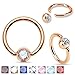 Rose Gold IP Over 316L Surgical Steel Gem Set WildKlass Ball Captive WildKlass Rings (Sold by Piece)