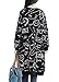 Minibee Women's Long Sleeve Dress Fashion Random Print Loose Tunics Tops with Pockets Style 5 Black