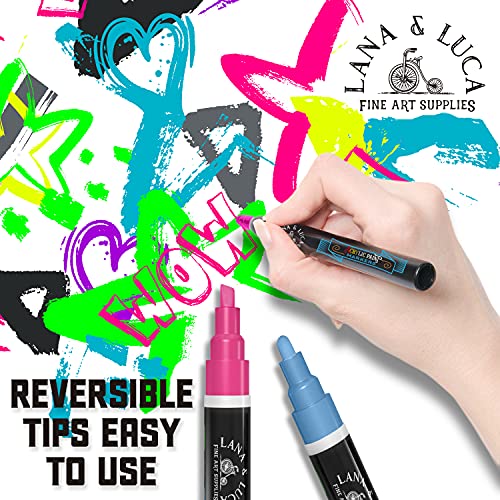 LANA & LUCA Acrylic Paint Markers Reversible Tips, Acrylic Paint Pens
